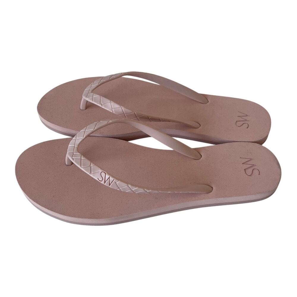 Stuart Weitzman Embossed Flip Flop Thong Sandals … - image 2